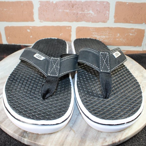 Vans Black and White Flip-Flops - Picture 2 of 7